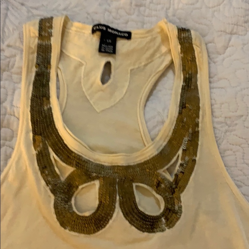 Club Monaco sequins and cut out tank - Picture 7 of 8